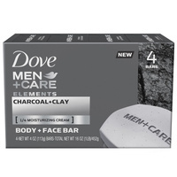 Dove Men+ Care Elements Charcoal + Clay 4 x 106 g - Seifenstück für Männer