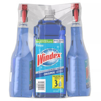 Windex 2 l + 2x 768 Glas & Multi - Glasreiniger